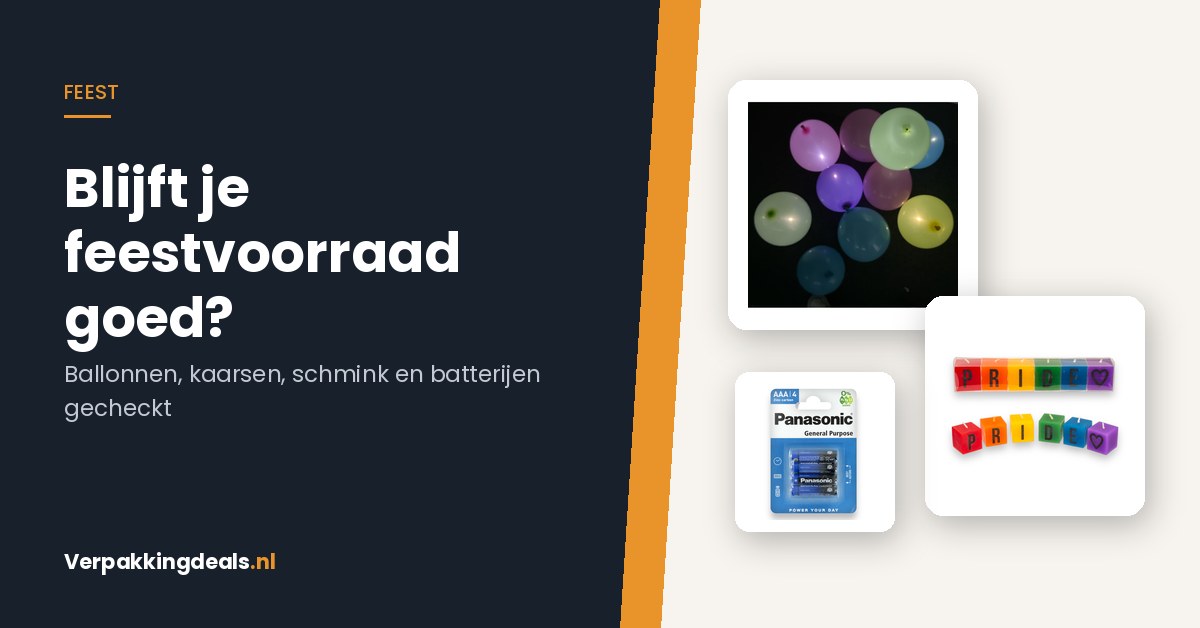 Blijft je feestvoorraad nog goed? Ballonnen, kaarsen, schmink en batterijen gecheckt