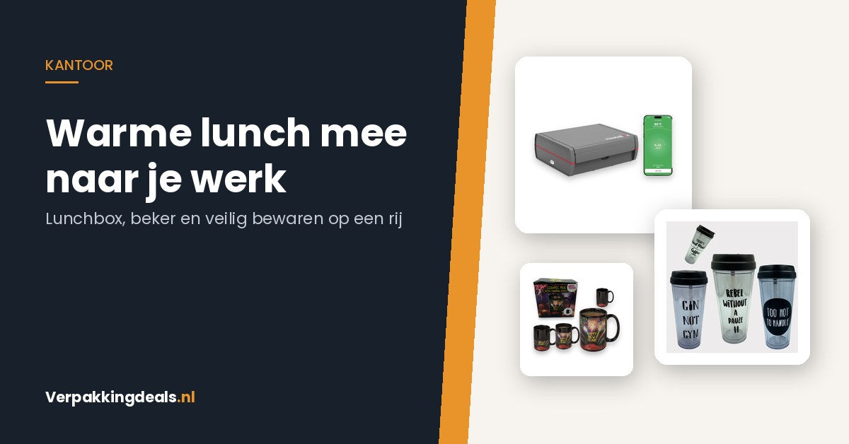 Warme lunch mee naar werk of school: lunchbox, beker en bewaren op een rij