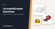 Acryl trapdisplay, prijstang en kartonnen traktatiedoos voor een marktkraam