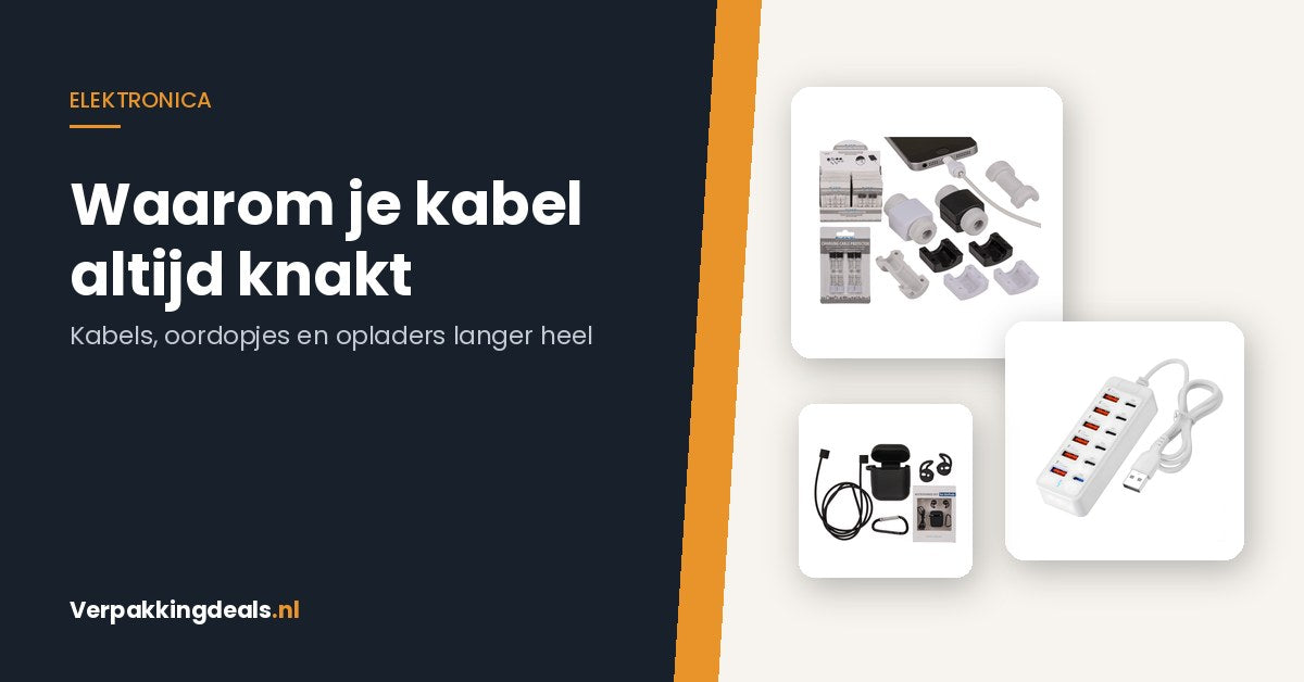 Waarom je oplaadkabel altijd bij de stekker knakt — en wat je eraan doet