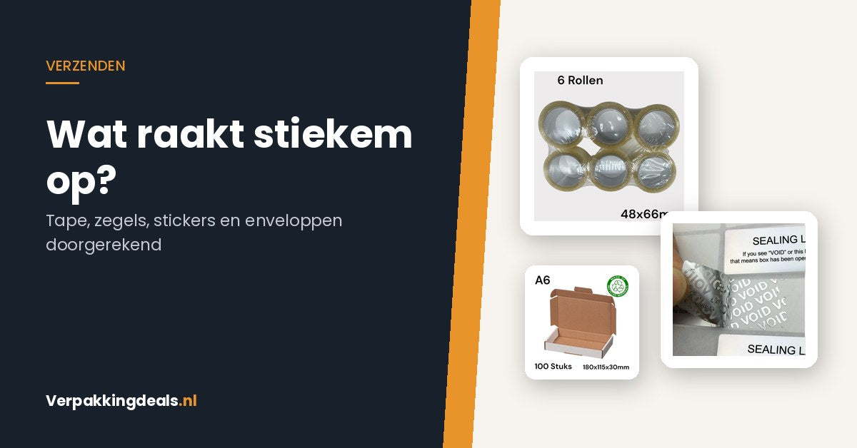 Wat raakt stiekem op aan je inpaktafel? Tape, zegels, stickers en enveloppen doorgerekend