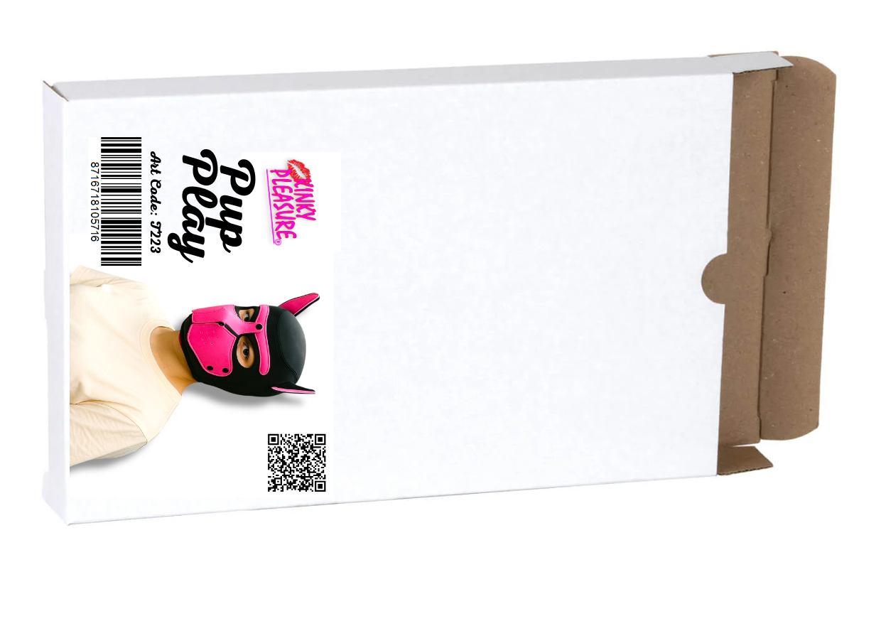Puppy Play Roze-Zwart Masker – Met Aflopende Snuit & Oor Accenten