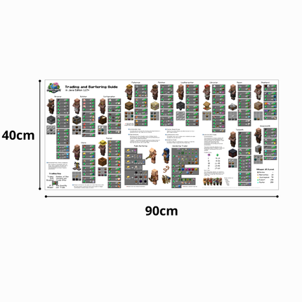 XXL gaming muismat met villager ruil recepten + A5 notitieboekje met stickers