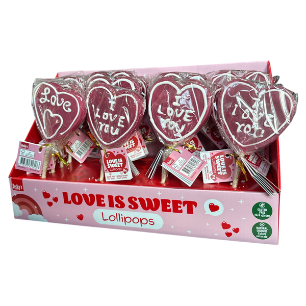Herzförmige Love-Lolly-Displaybox - Rosa Lollis