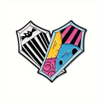 Coffin Love Pin - gothic doodskist hartje, emaille
