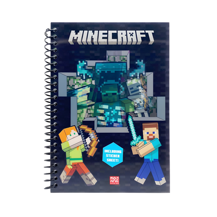 XXL gaming muismat met villager ruil recepten + A5 notitieboekje met stickers