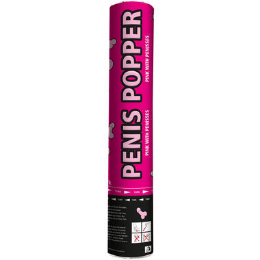 Piemel Party Popper / Confetti Canon 28cm Roze