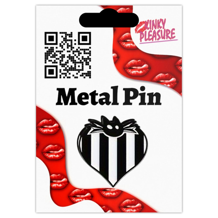 Must-have gothic pin – Hartvormig design met zwarte vleermuis