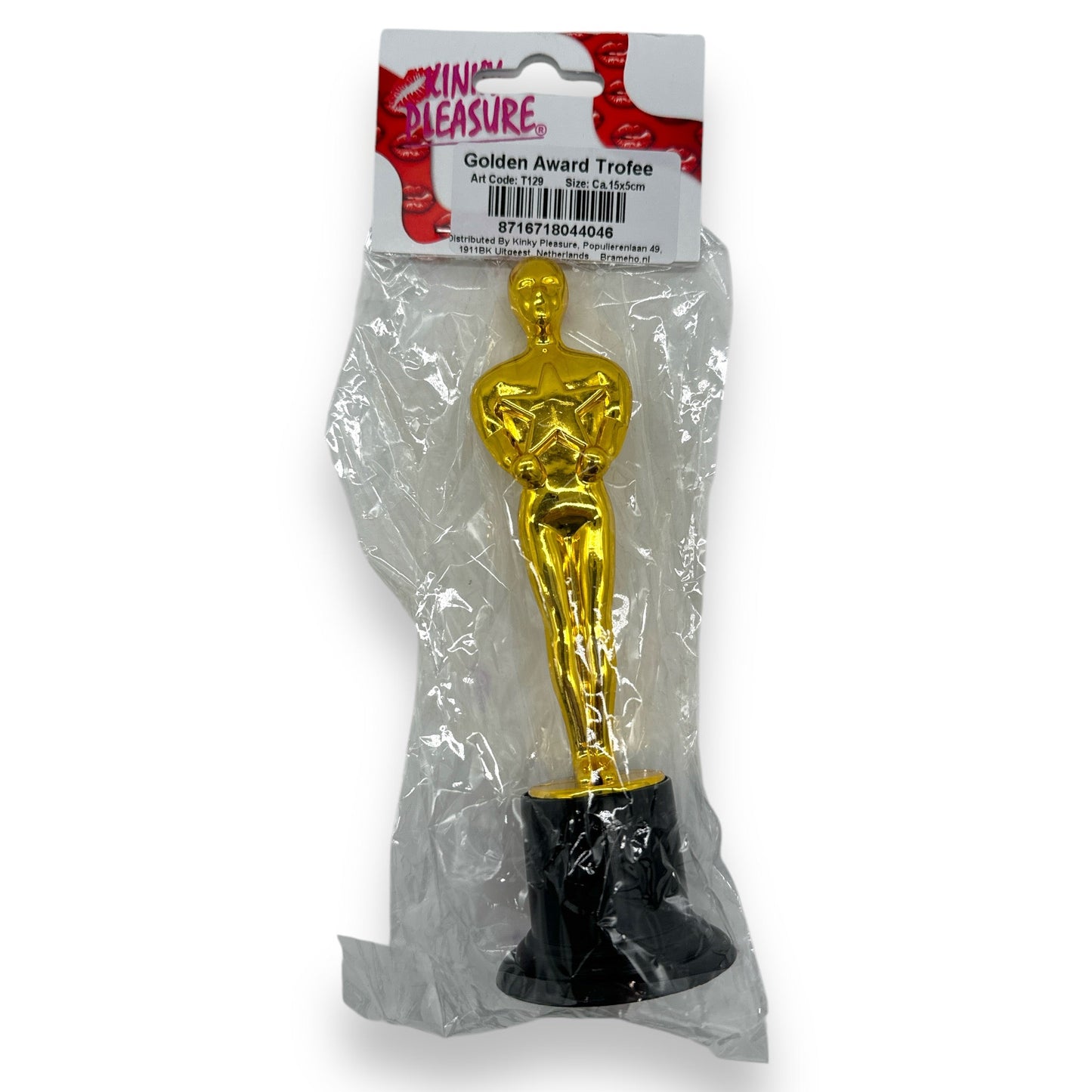 Gouden Award Trofee - 15x5 cm - Grappige Feestprijs