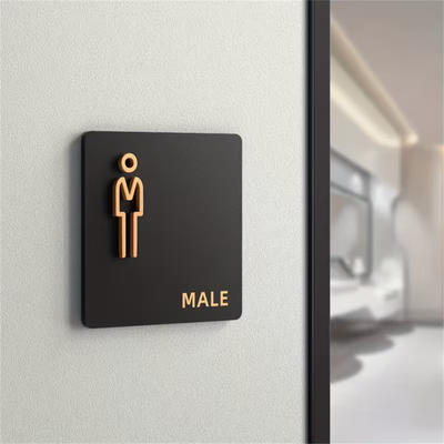 Toiletbordje Heren Zwart Goud 12 x 12 cm