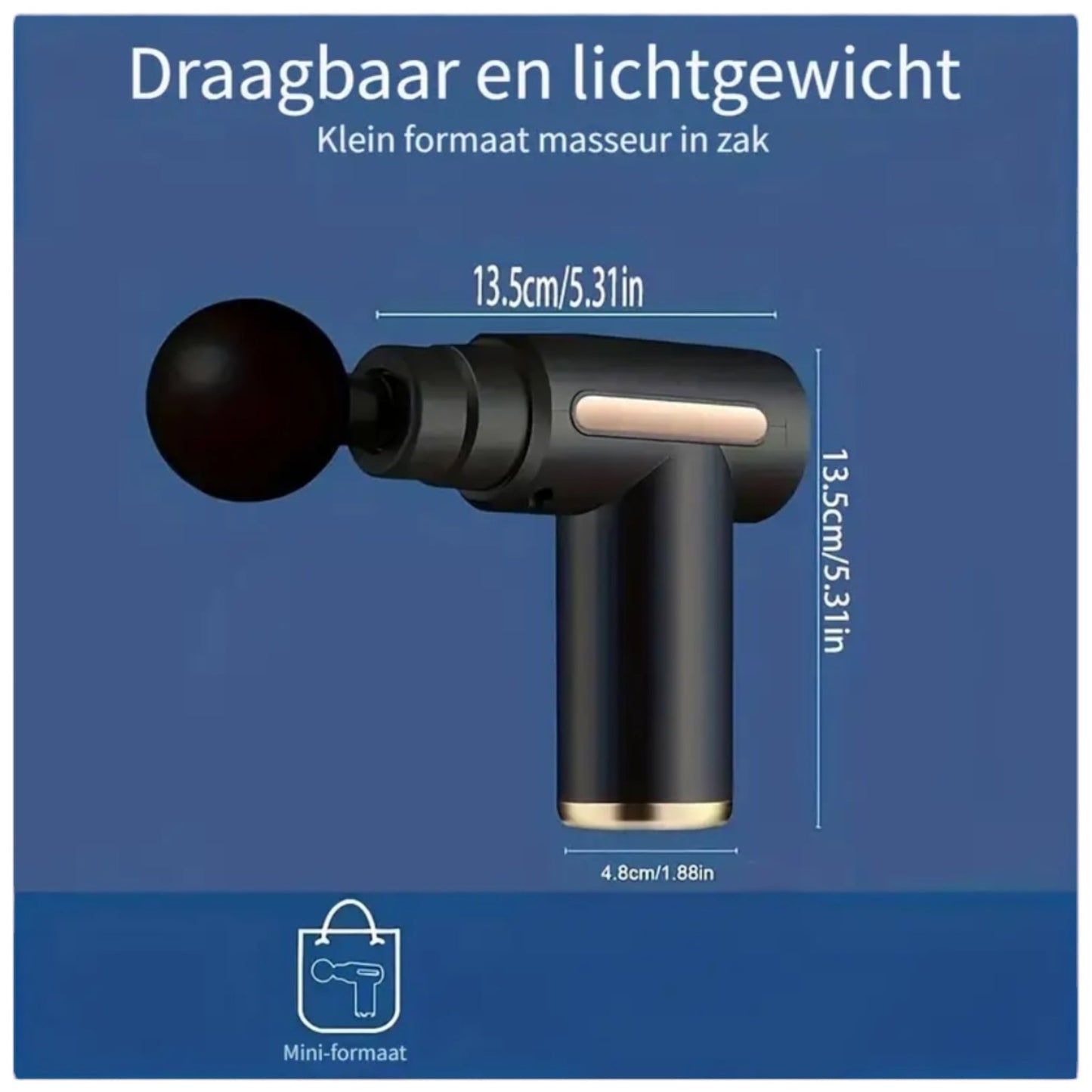 Oplaadbare Massage Gun - Inclusief 4 Opzetstukken - Touchscreen
