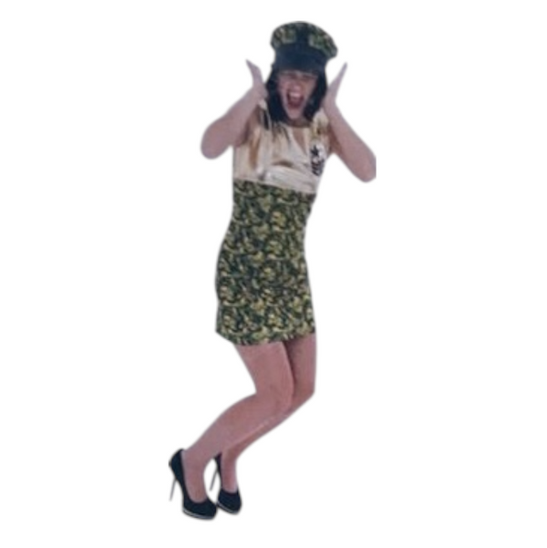 Army Jurk Verkleedkostuum Dames met Pet - Maat S, M en L