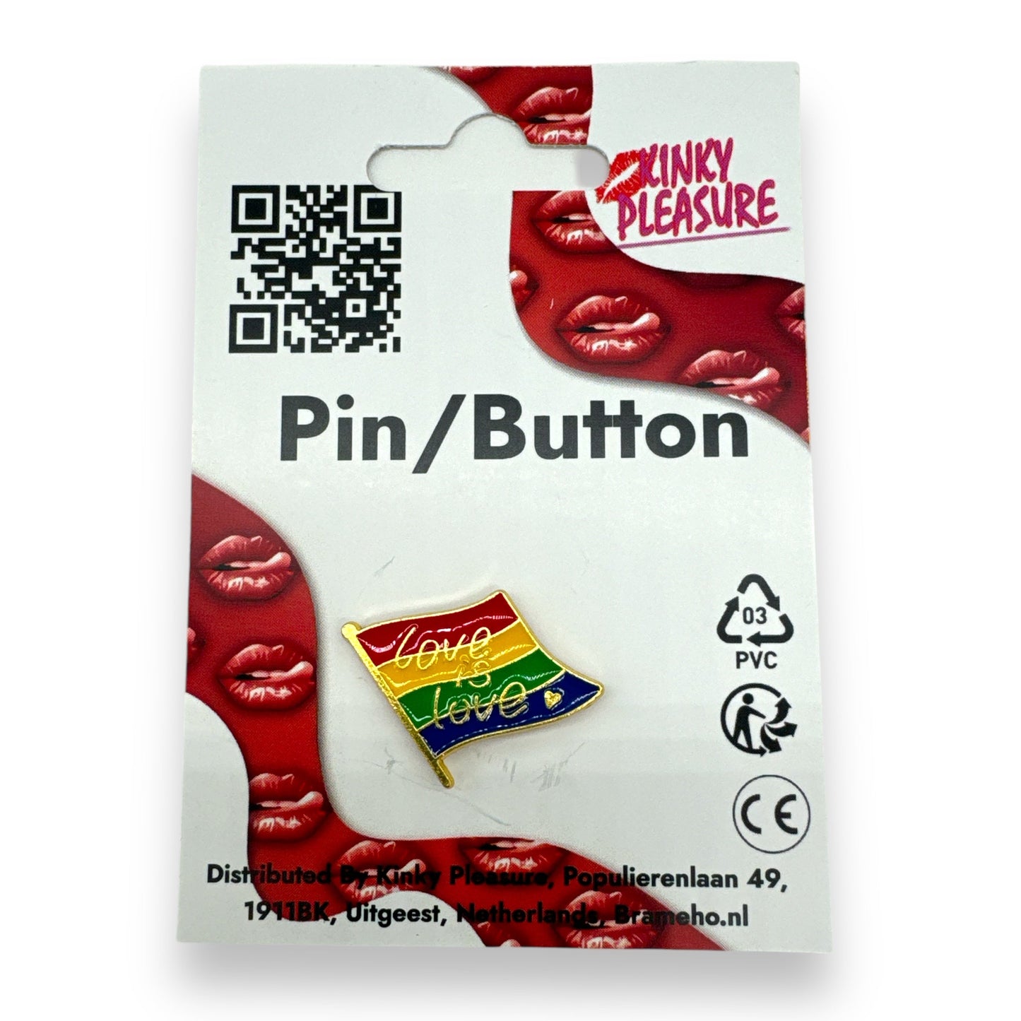 Love is Love Regenboog Vlag Pin – Pride Speldje met Hartje