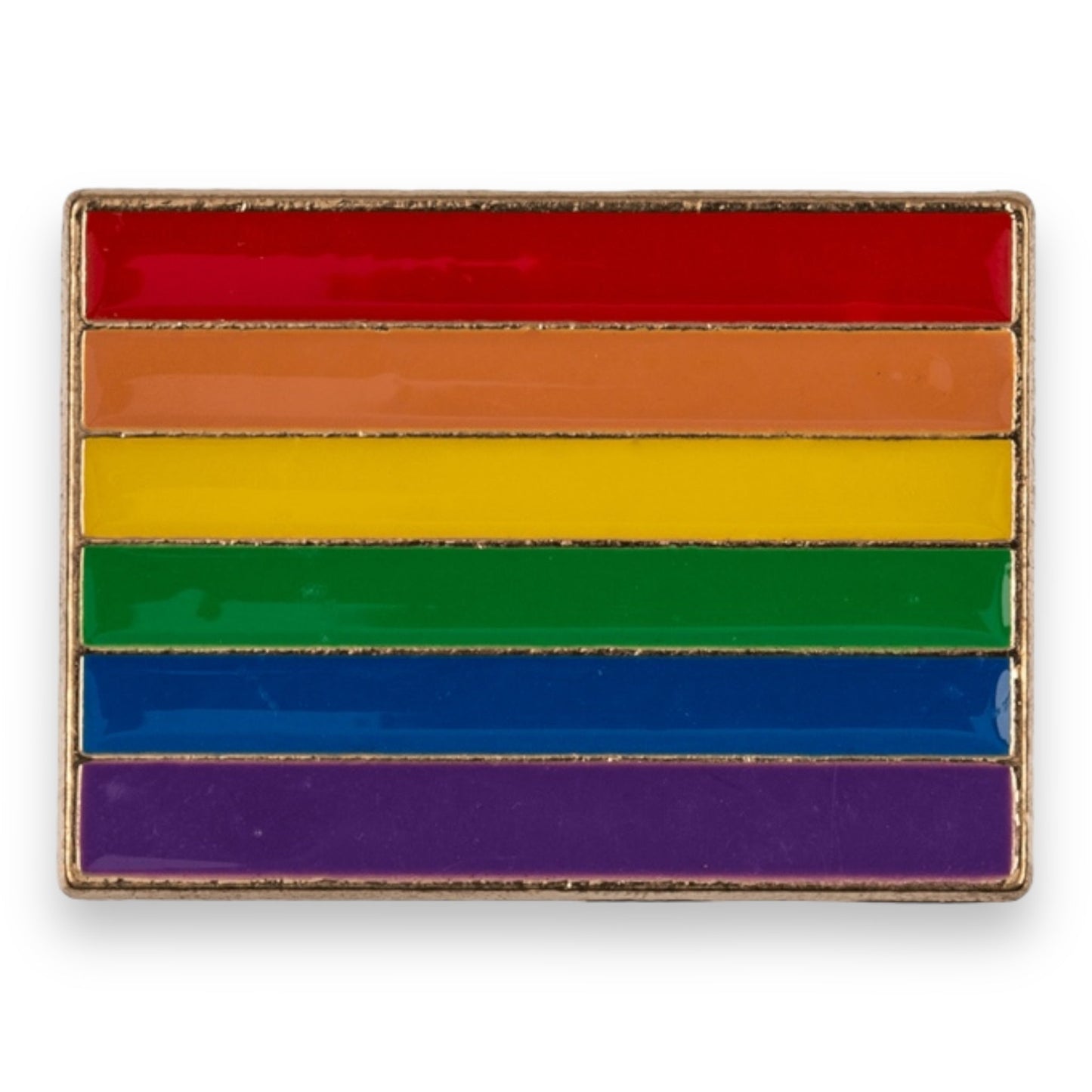 Regenboogvlag Pin – Klassieke LGBTQ+ Speld met Zilveren Rand