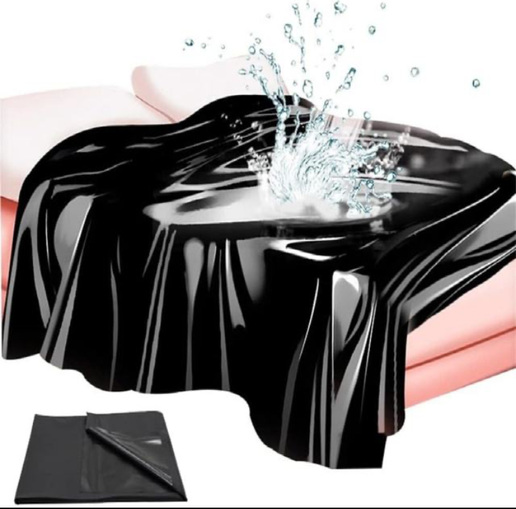 Kinky Bed Sheet – PVC – Zwart & Bruin – 160 x 227 cm – Waterproof