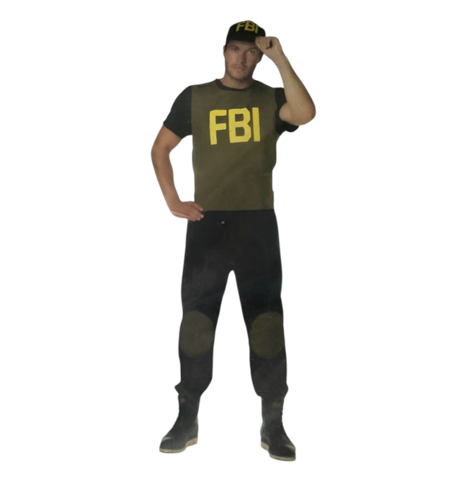 FBI Verkleed Kostuum Heren – Inclusief Broek, Top & Pet – Maat M L XL