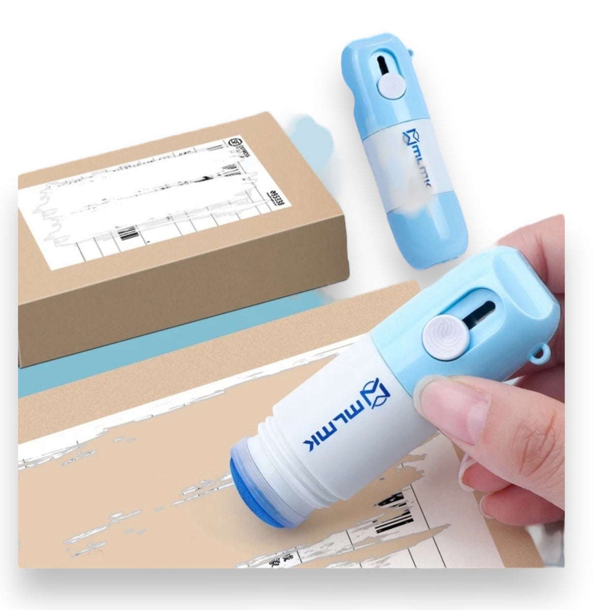 Inktwisser en Magazijnmes Blauw - 2-in-1