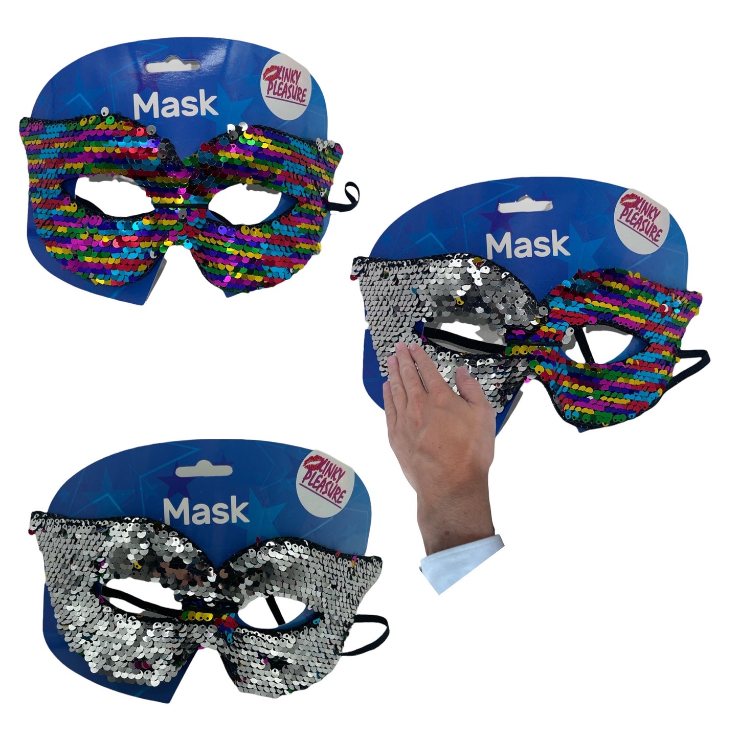 Oogmasker Omkeerbare Pailletten Regenboog Kleuren