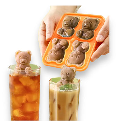 Eiswürfelform Bär - Silikon, 4 Eisbären