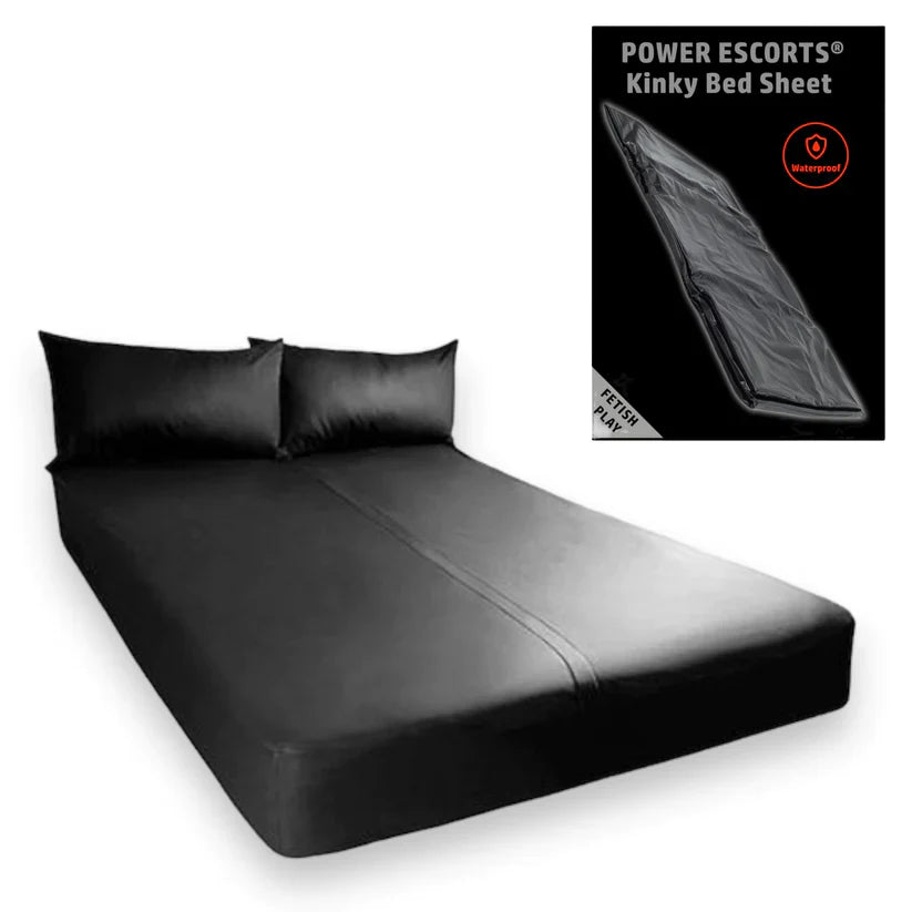 Kinky Bed Sheet – PVC – Zwart & Bruin – 160 x 227 cm – Waterproof