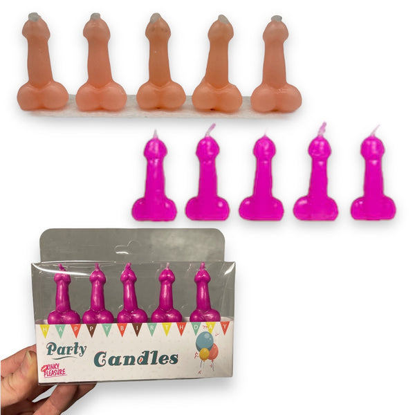 Piemel Kaarsjes Set van 5 - Beige, Roze en Paars