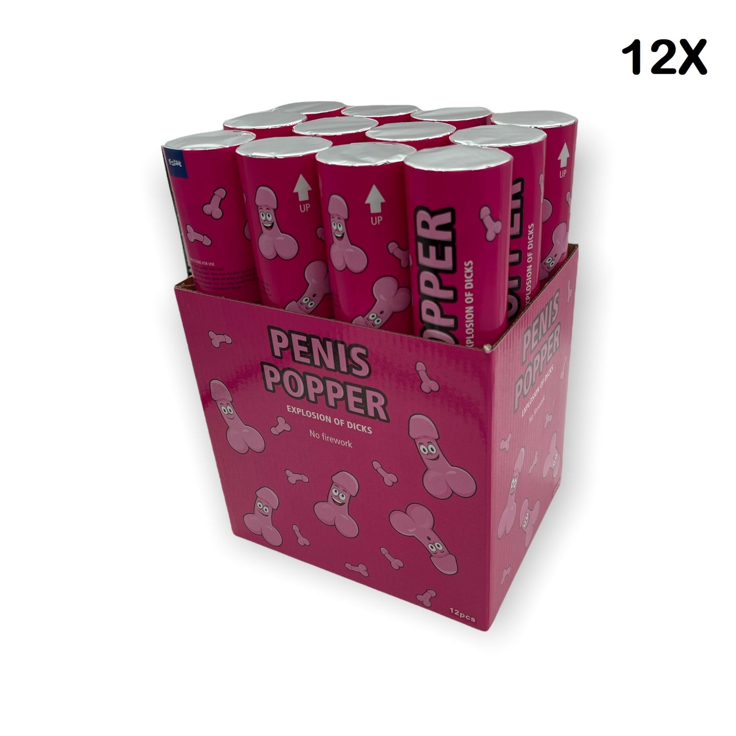 Piemel Party Popper / Confetti Canon 28cm Roze