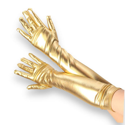 Lange Handschoenen Goud Wetlook