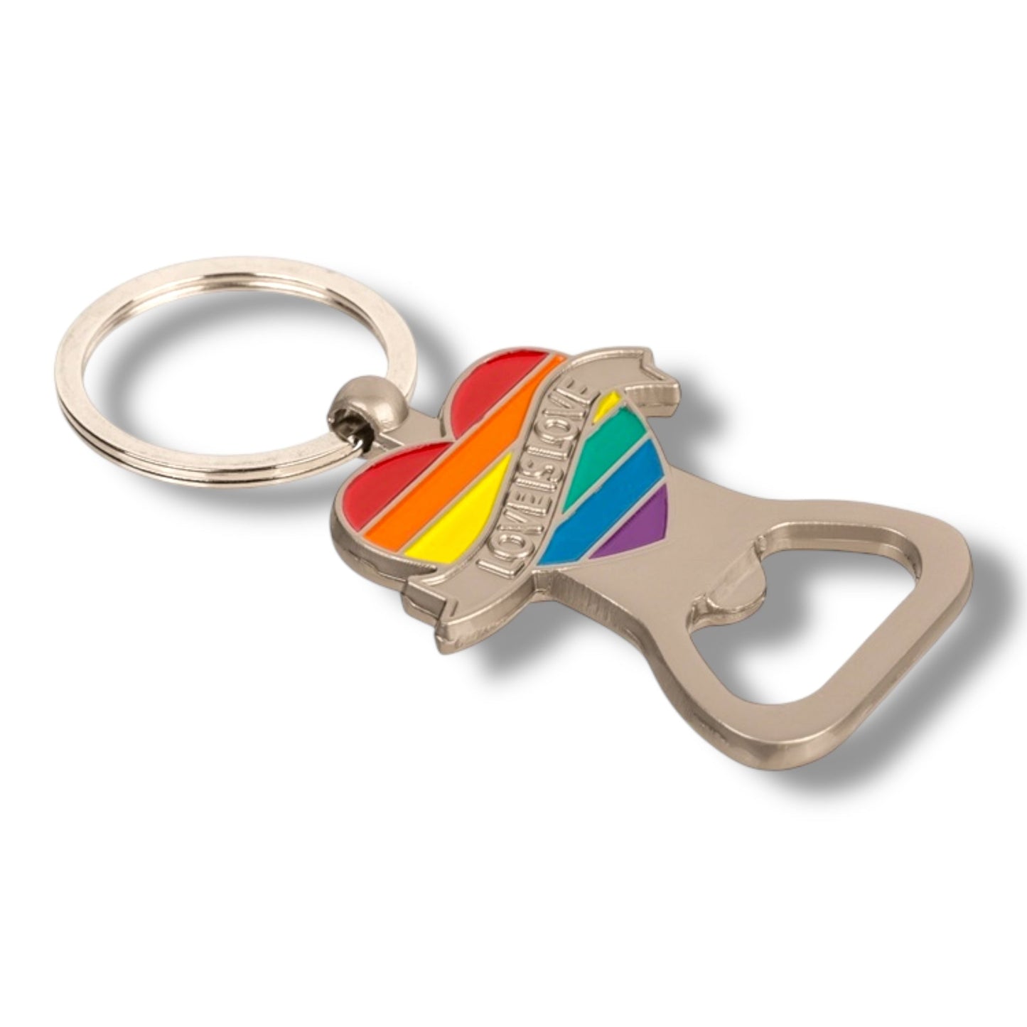 Sleutelhanger met Flesopener – Love is Love Hart