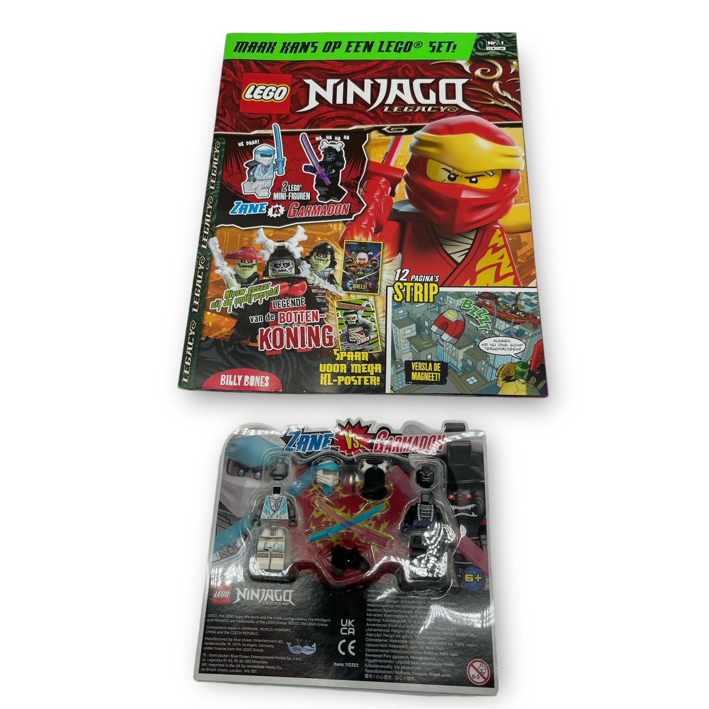 LEGO NINJAGO Legacy Nr 1 2023 Tijdschrift Nederlands Een Avontuurlijke Leeservaring voor NINJAGO Fans (Inclusief 2 Minifigs)