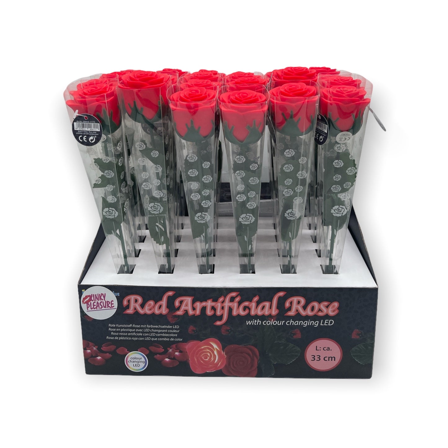 Kinky Pleasure LED Rose - Red Plastic Rosette with Color Changing LED