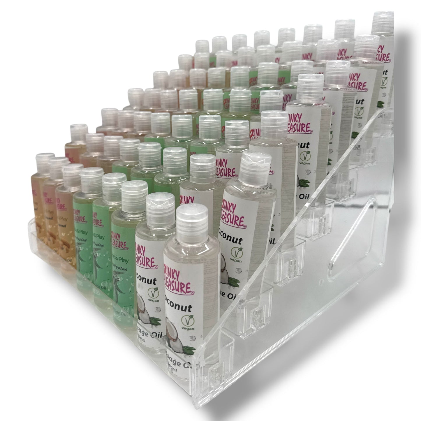 Trapdisplay Acryl Transparant met Zwarte Onderkant – 6 Treden