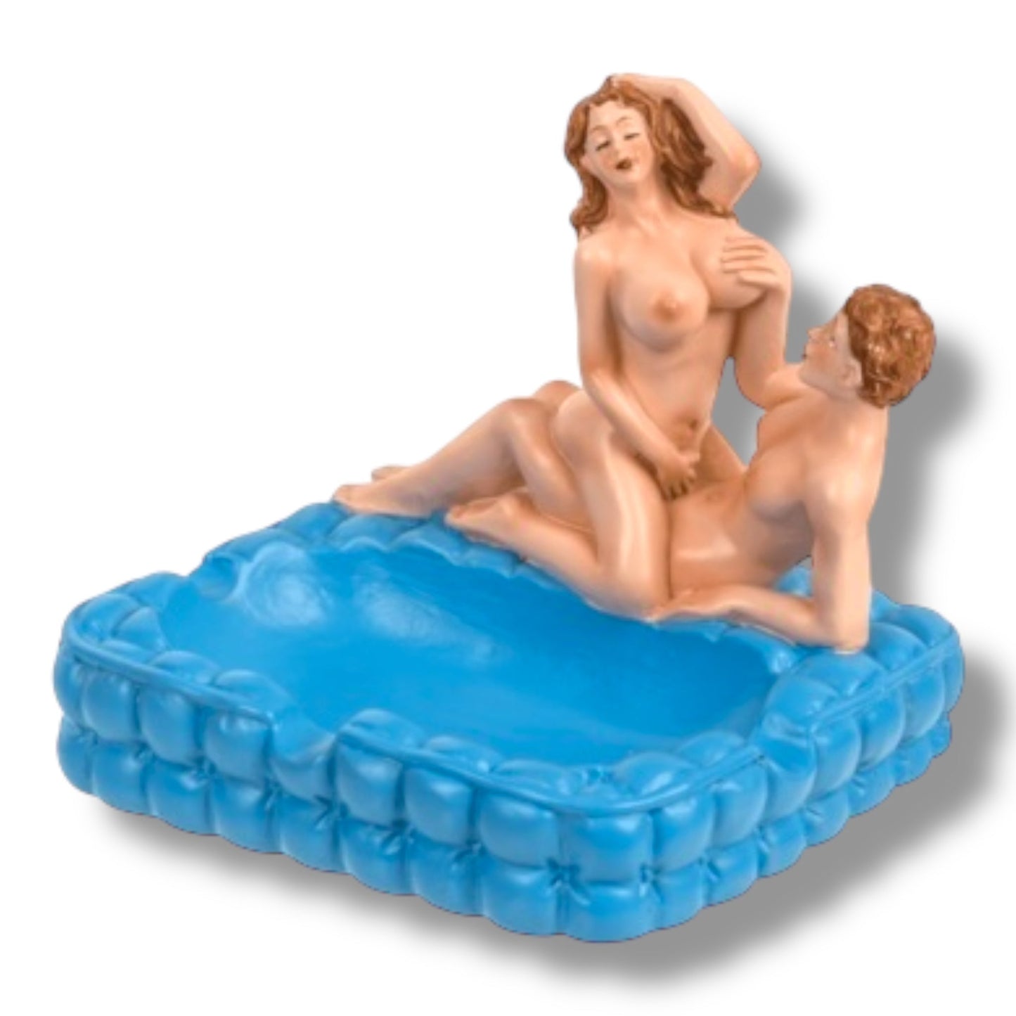 Erotische Asbak Cowgirl – Blauw – Met Sekspoppetjes