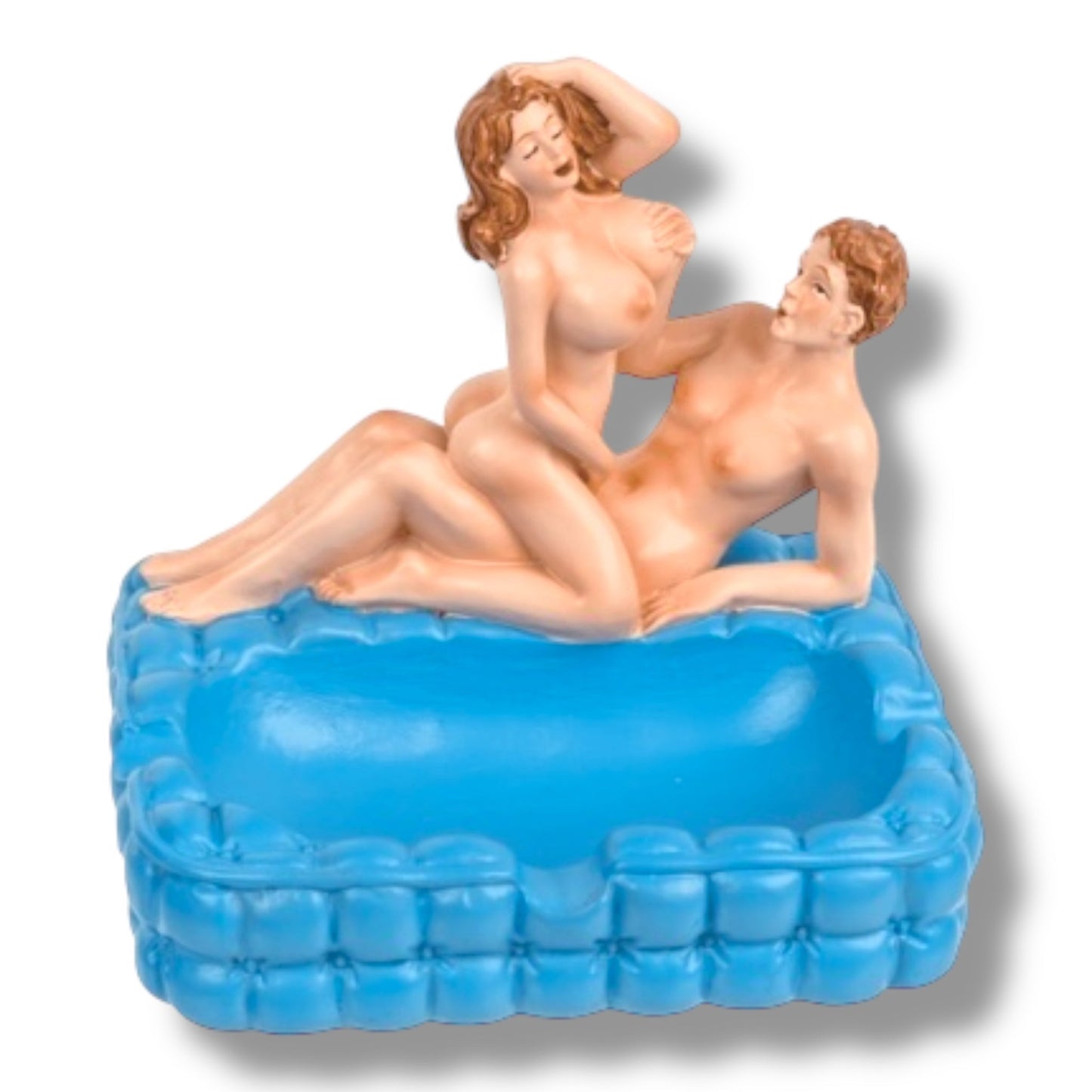 Erotische Asbak Cowgirl – Blauw – Met Sekspoppetjes