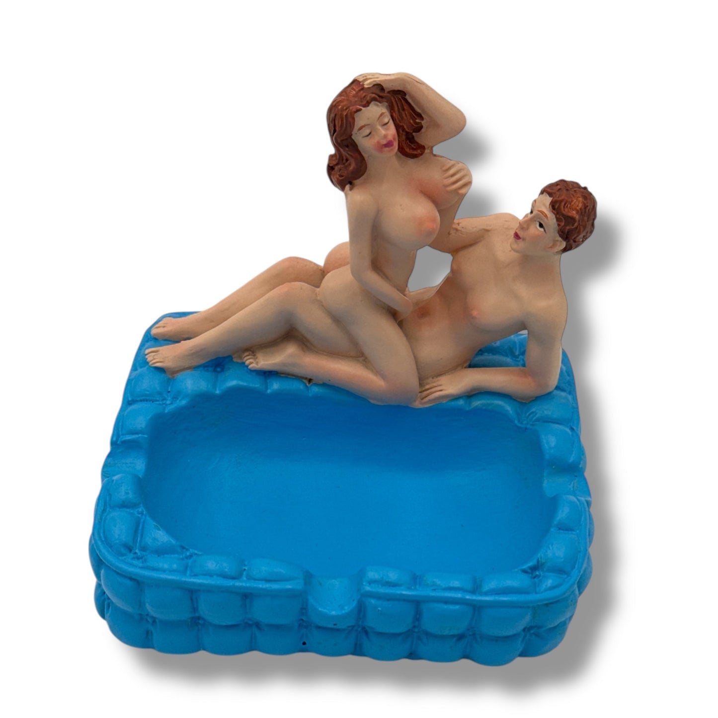 Erotische Asbak Cowgirl – Blauw – Met Sekspoppetjes