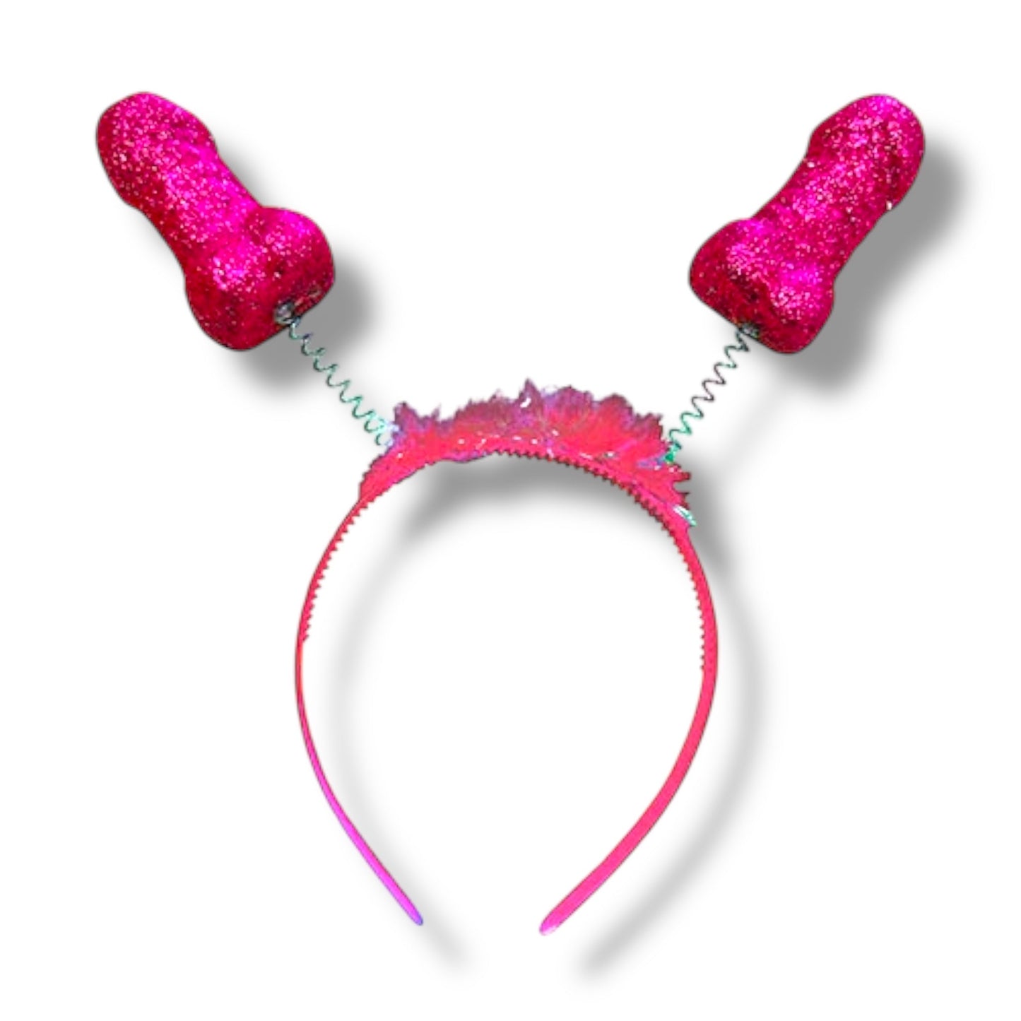 Penis Diadeem – Paars Glitter met Springveren