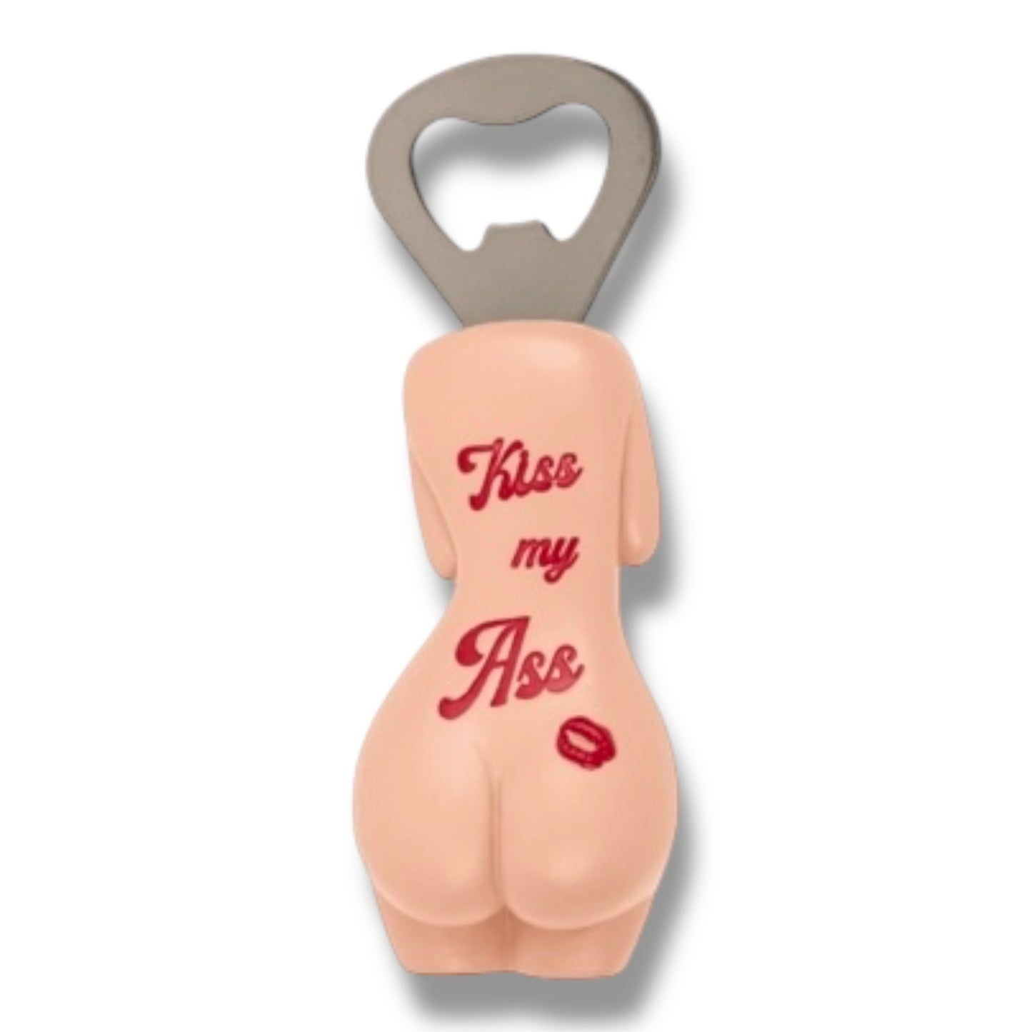 Flesopener “Kiss My Ass” – Met Magnetische Achterkant – Grappige Billenvorm