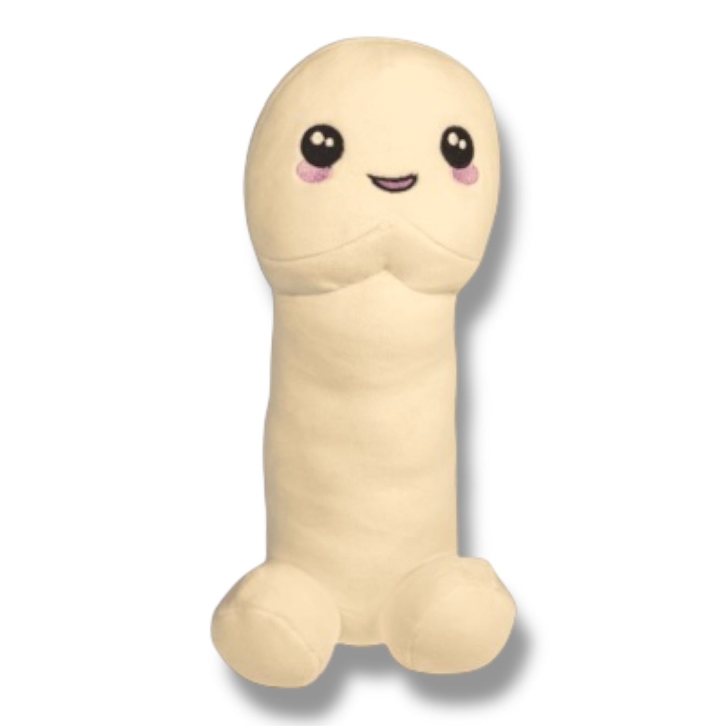 Witte Pluche Piemelknuffel – Lieve Knuffelpiemel met Glimlach