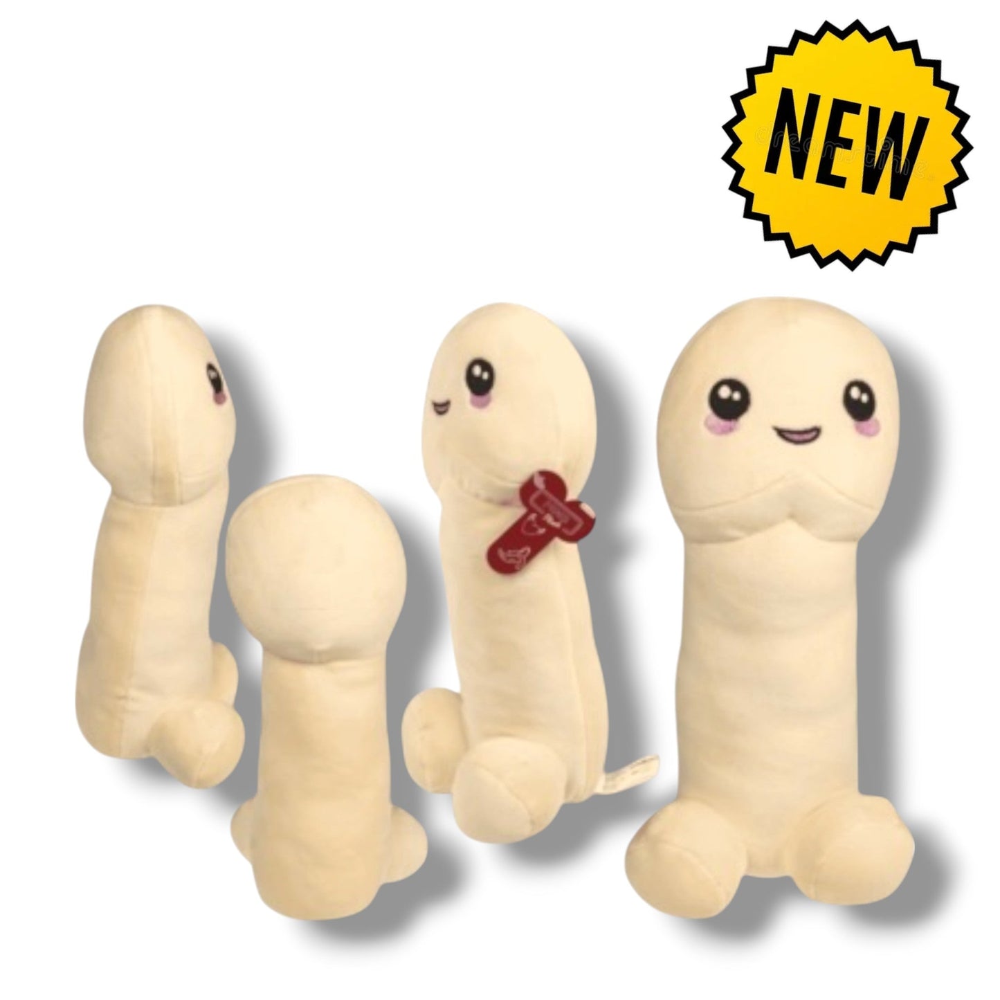 Witte Pluche Piemelknuffel – Lieve Knuffelpiemel met Glimlach