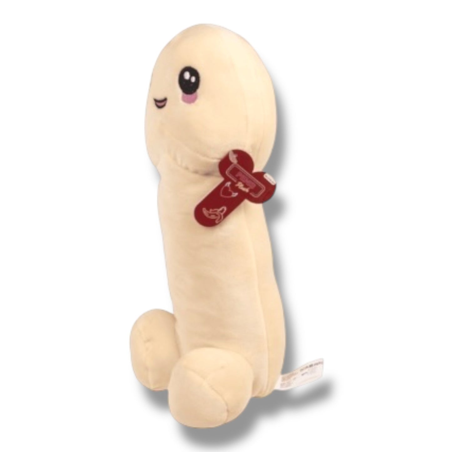 Witte Pluche Piemelknuffel – Lieve Knuffelpiemel met Glimlach