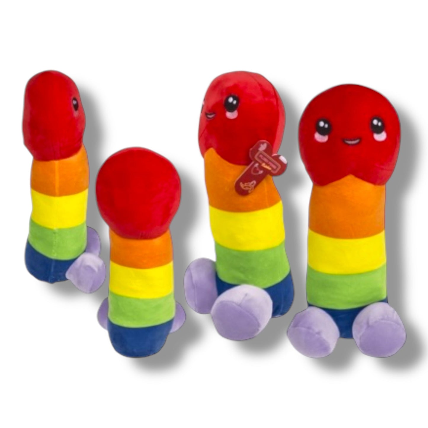 Regenboog Penis Knuffel – Grote Pluche Piemel – Pride Cadeau