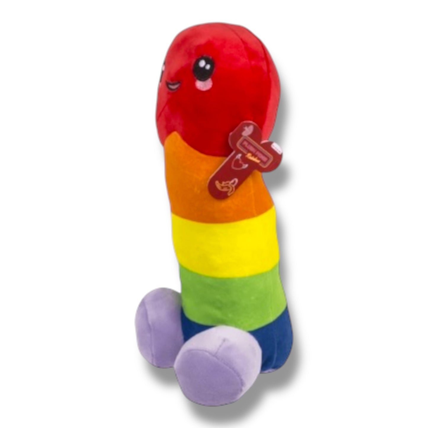 Regenboog Penis Knuffel – Grote Pluche Piemel – Pride Cadeau