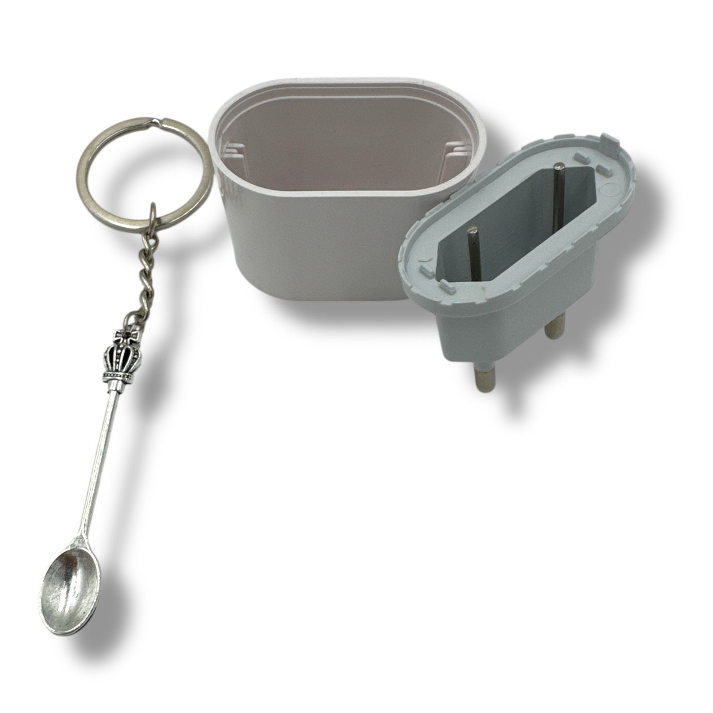 Gadget Set – Oplader Look met Lepel Sleutelhanger – Grappig Cadeau