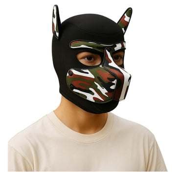Pup Play Masker Camouflage Neopreen