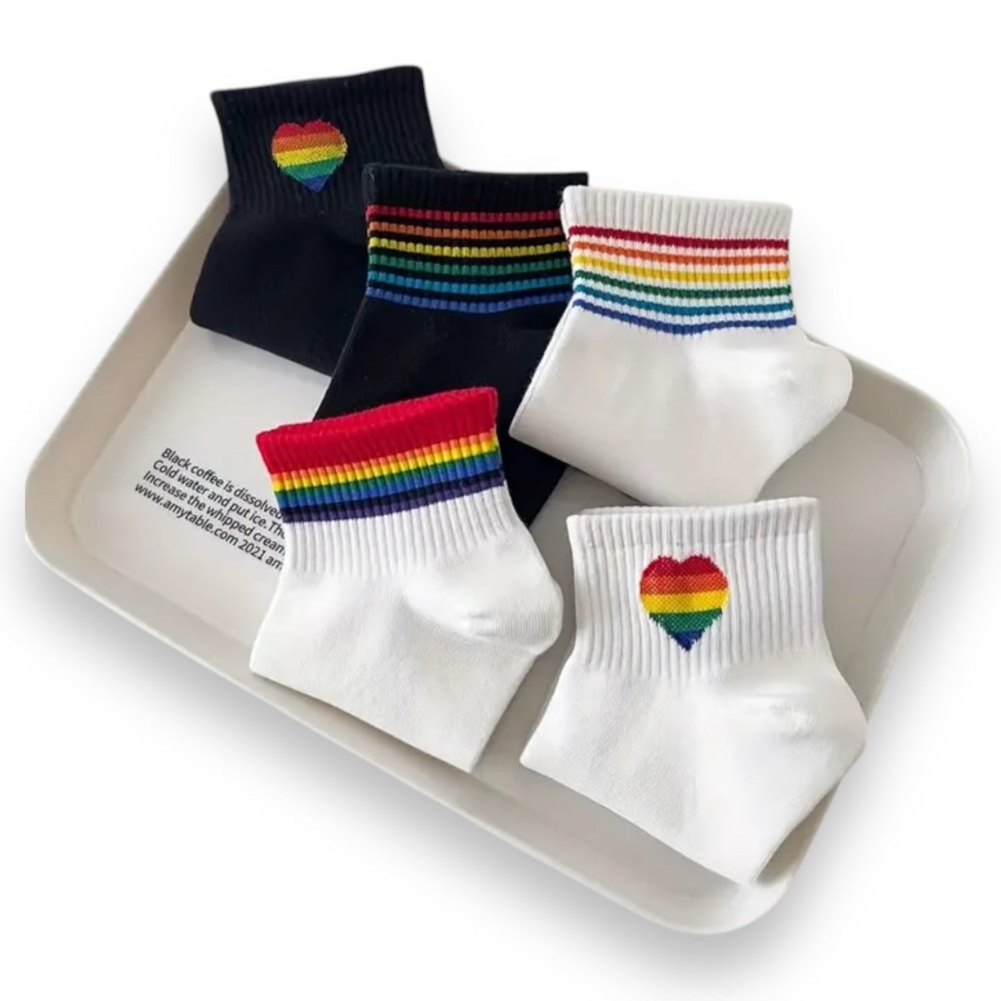 Regenboog Sokken - One Size - 5 Modellen