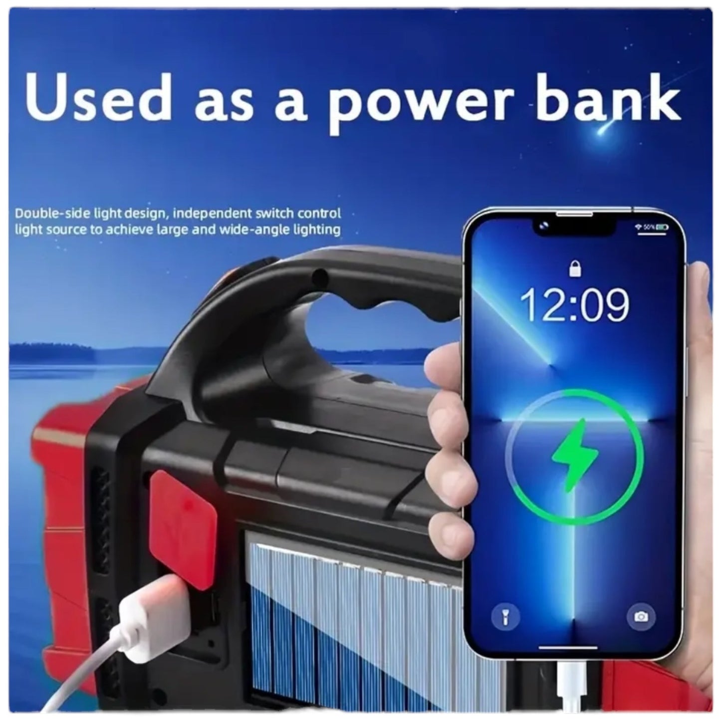 Zonnelamp met Powerbank – Super Bright Camping Lamp