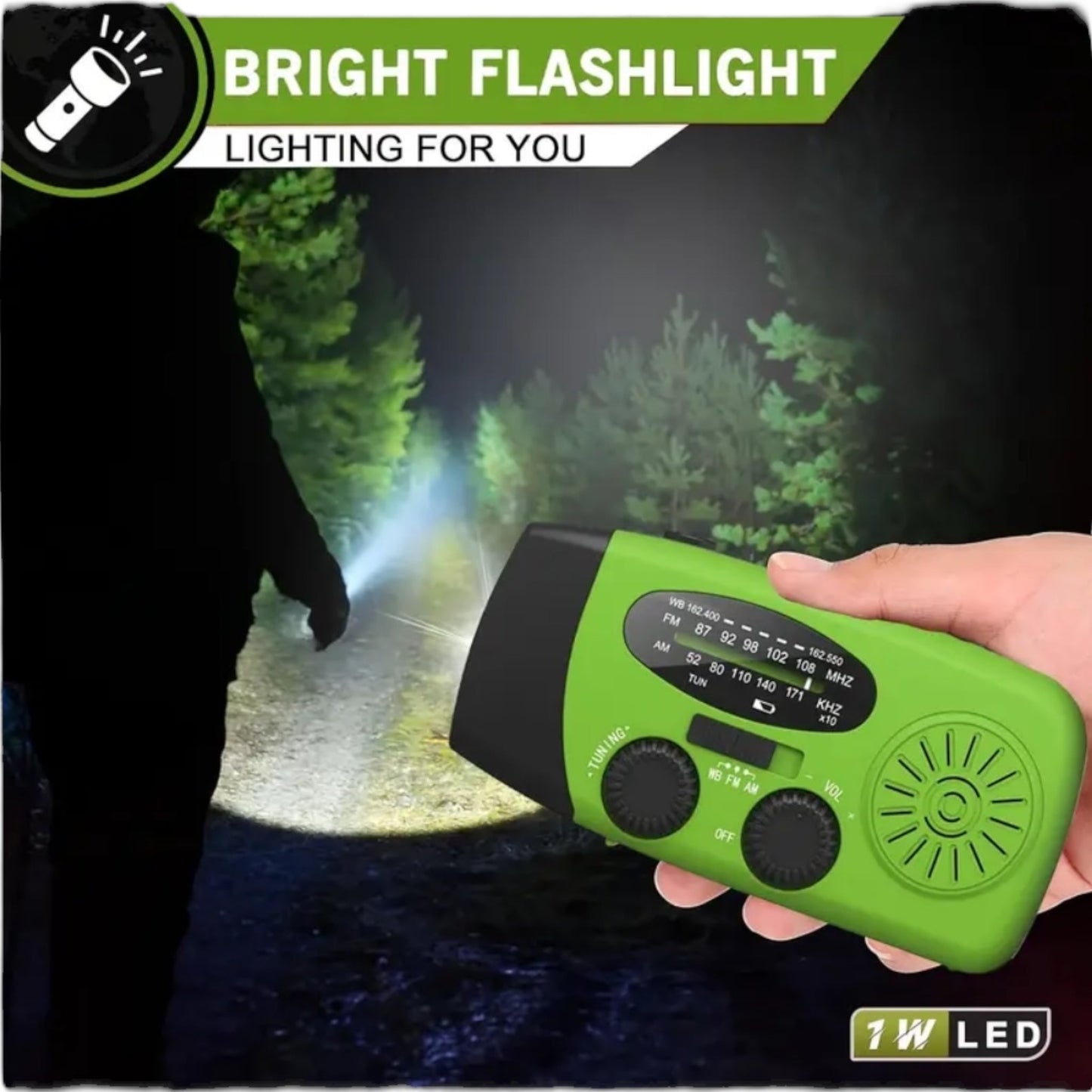 Multifunctionele Noodradio met Solar, USB & Hand Crank – Power altijd bij de hand!
