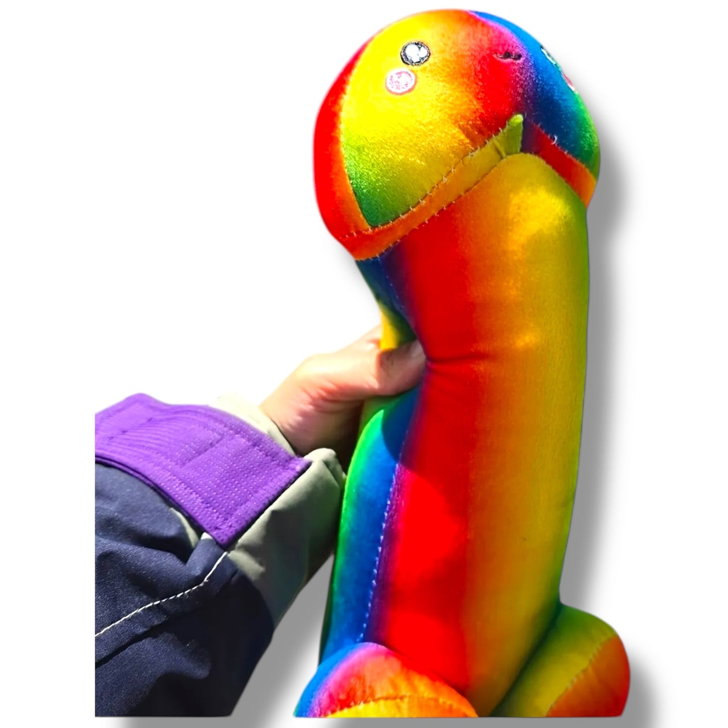 Pluche Regenboog Piemel Knuffel – 30 cm | Grappig Cadeau met Cute Face
