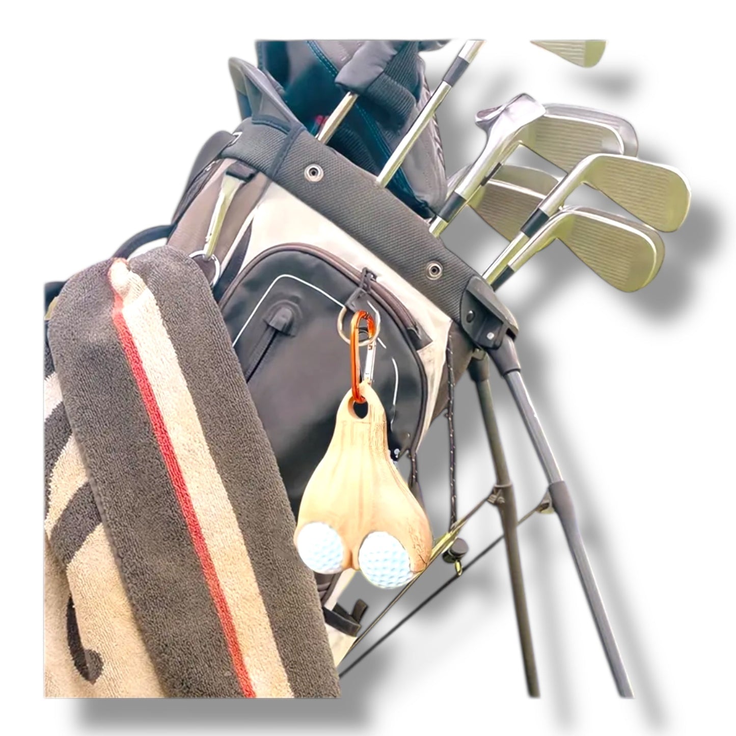 Grappige Golf Ball Holder – Ballenzak Vorm – Voor 2 Golfballen