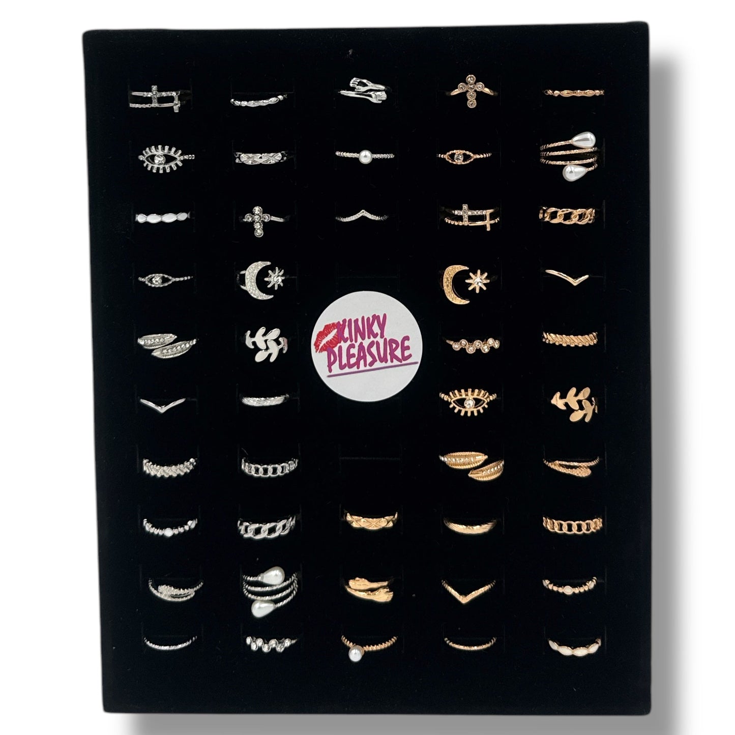Set van 36 Moderne Fashion Ringen – Goud & Zilver | Boho, Maan & Oogdesigns