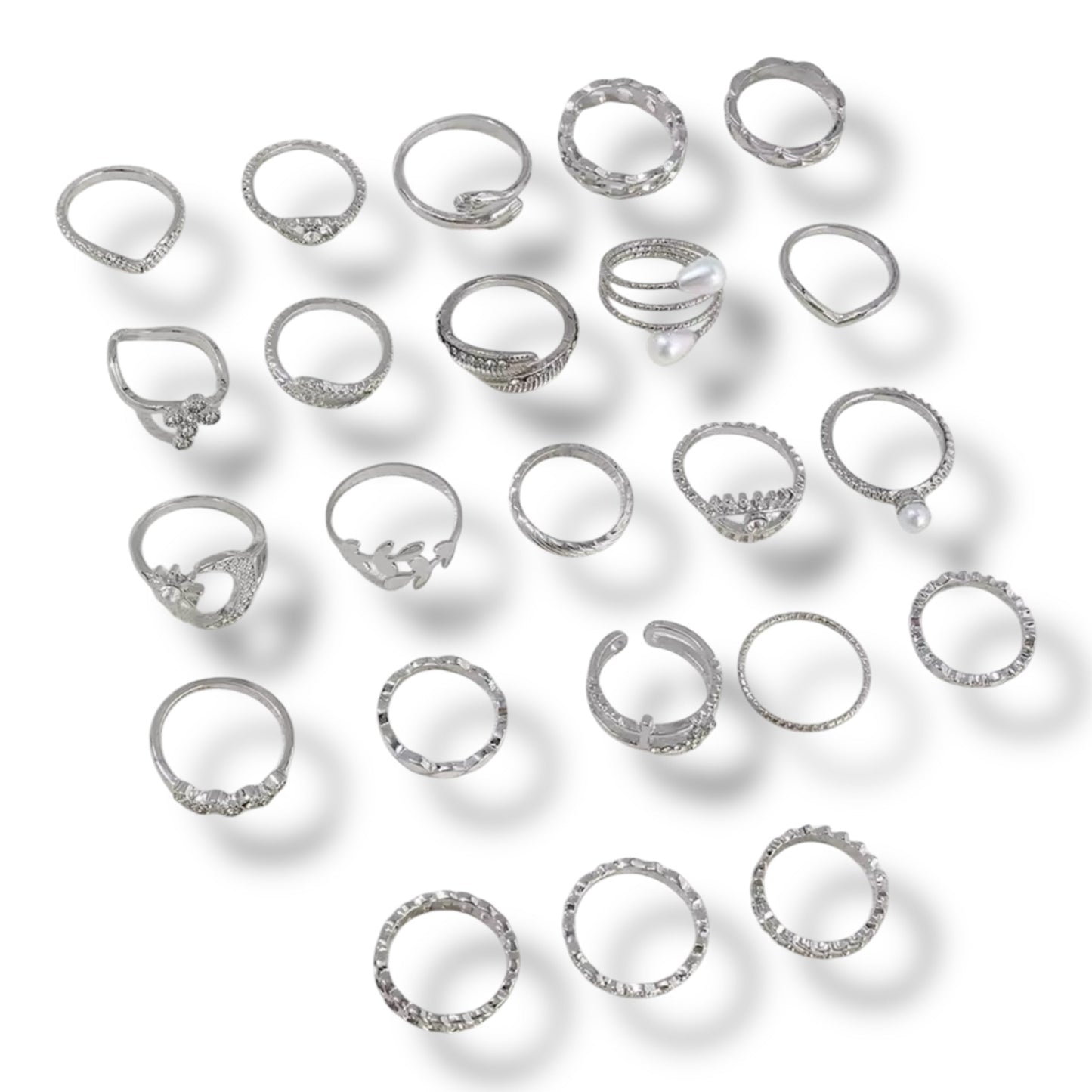 Set van 36 Moderne Fashion Ringen – Goud & Zilver | Boho, Maan & Oogdesigns